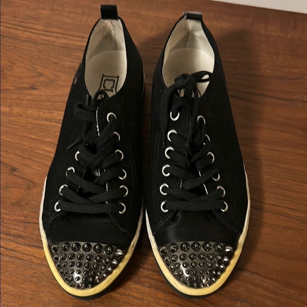 Cult Studded Black Satin Low Sneaker 36
